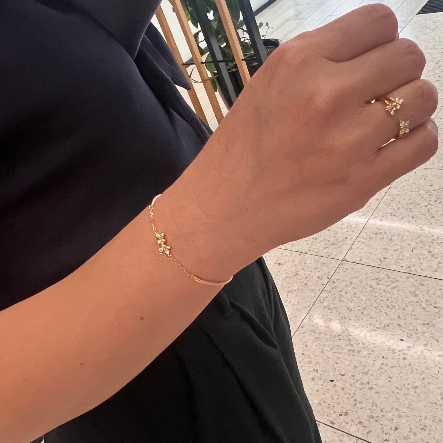 Enchanting Flutterfly™ Rose Gold Vermeil Silk Cord Butterfly Bracelet