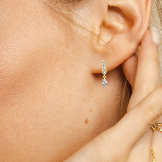 Illuminess™ Gold Vermeil Floating Moissanite Huggies image 1