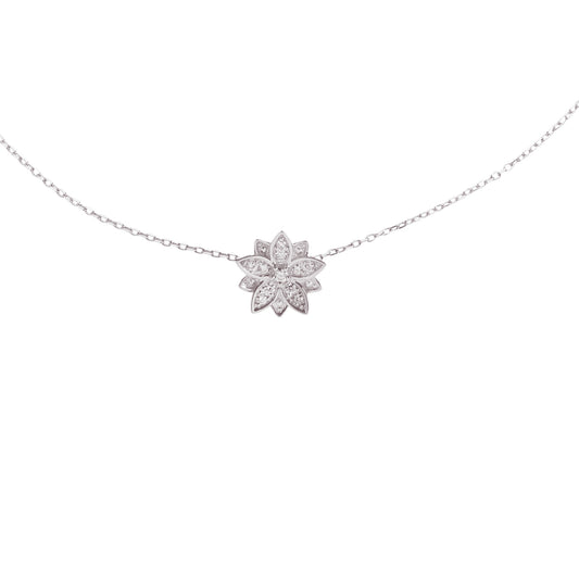 Eternal Bloom™ 14K White Gold Diamond Flower Choker / Necklace
