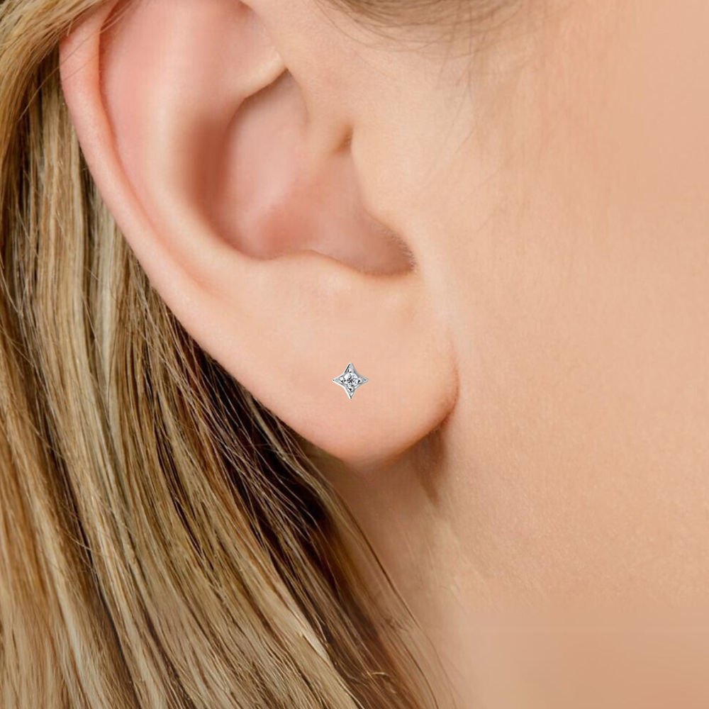 Illuminess™ Mini Sterling Silver Star Studs