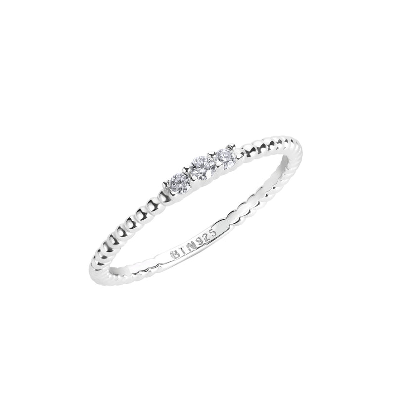 Illuminess™ Sterling Silver Trio Textured Stacking Ring
