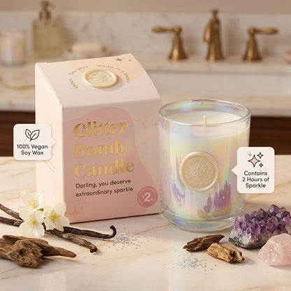 Via Láctea | Vela de Luxo Glitter Bomb™ com Aroma a Coco, Citrinos e Baunilha 230g