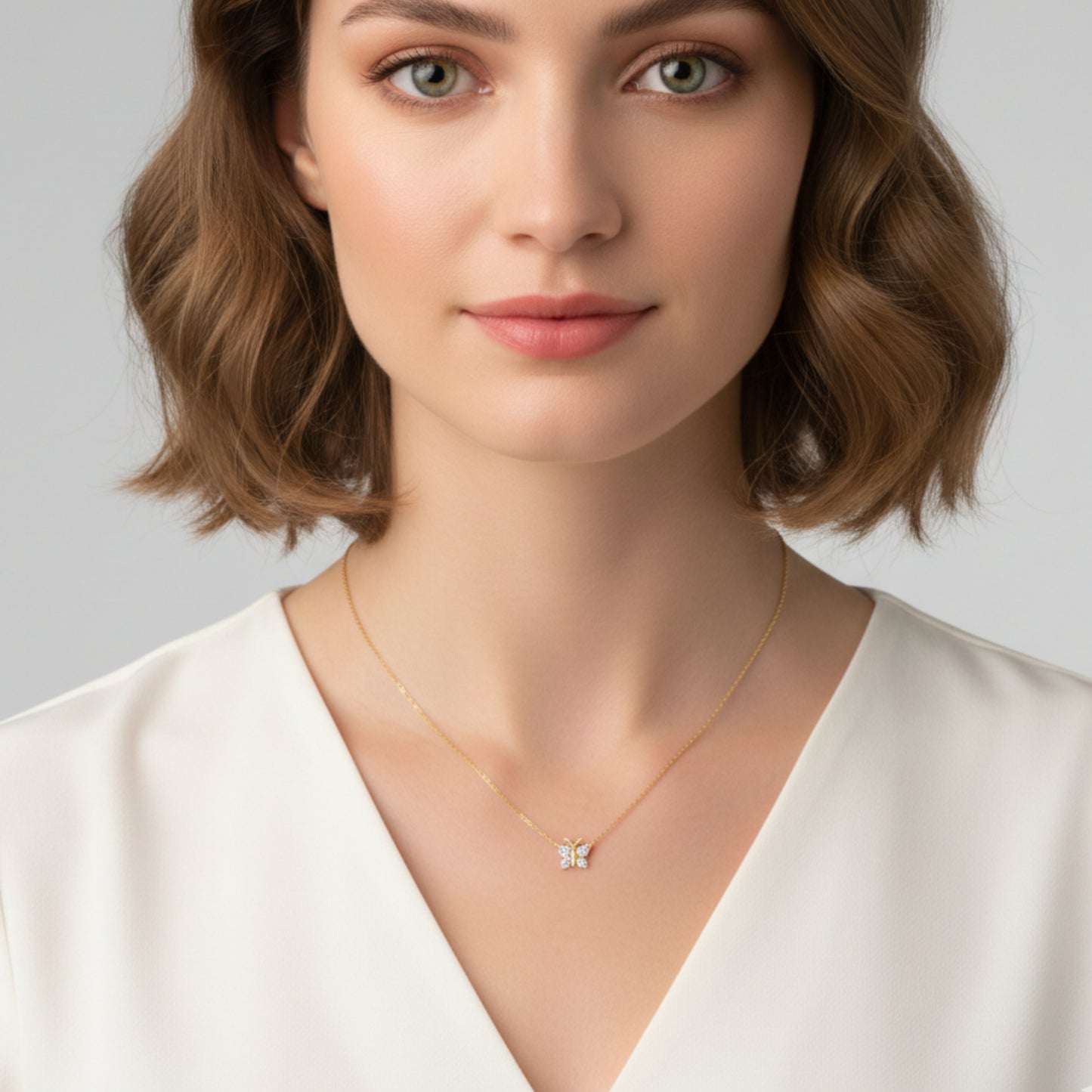 Enchanting Flutterfly™ Gold Vermeil Butterfly Necklace