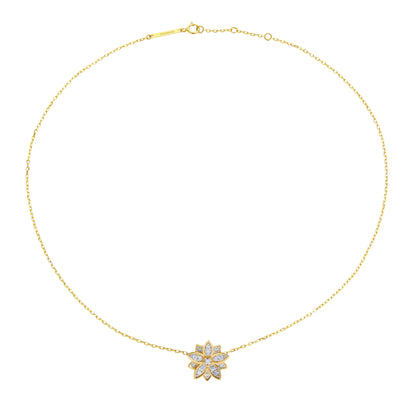 Eternal Bloom™ 14K Gold Diamond Flower Choker / Necklace