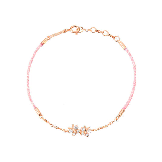 Enchanting Flutterfly™ Rose Gold Vermeil Silk Cord Butterfly Bracelet