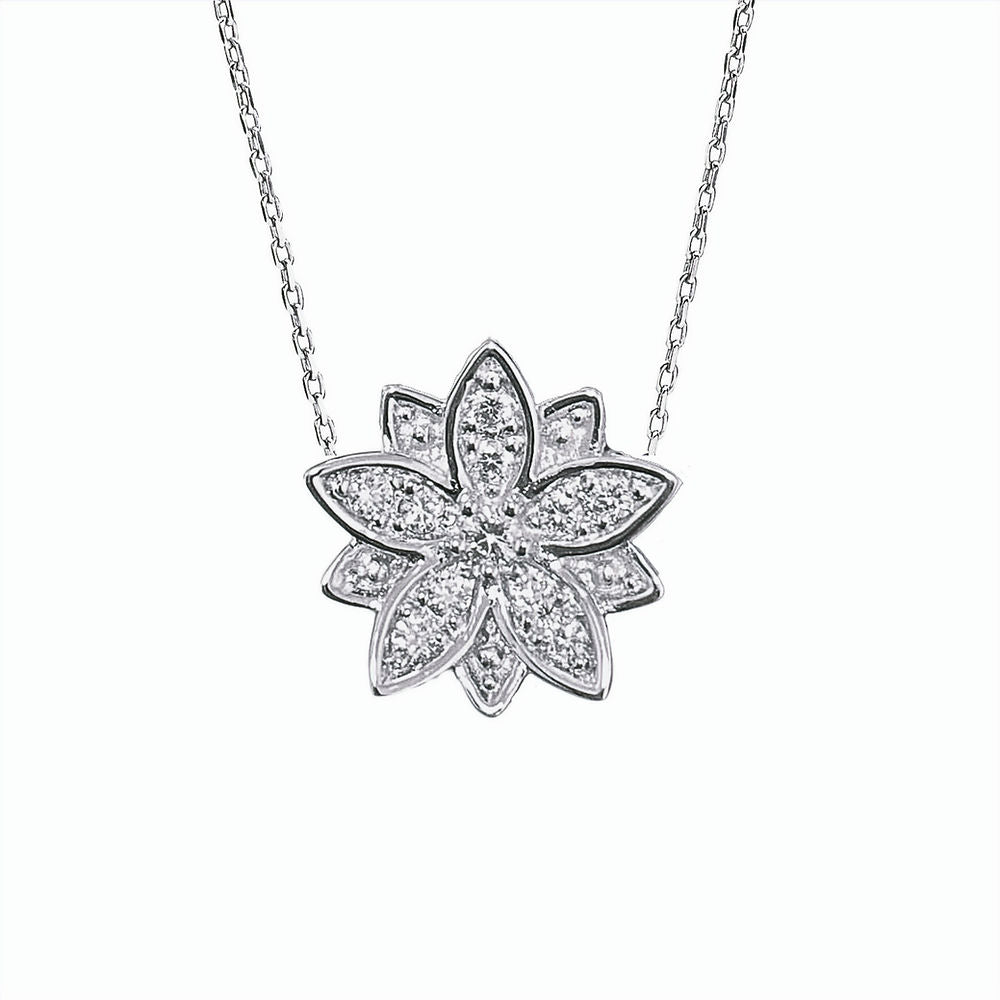 Eternal Bloom™ 14K White Gold Diamond Flower Choker / Necklace