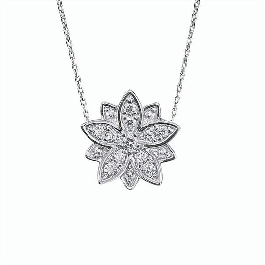 Eternal Bloom™ 14K White Gold Diamond Flower Choker / Necklace