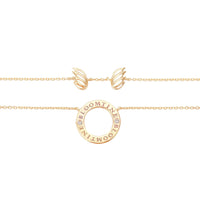 Mini Halo Wings™ Diamond Gold Vermeil Angel Necklace