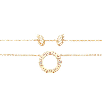 Mini Halo Wings™ Diamond Gold Vermeil Angel Necklace