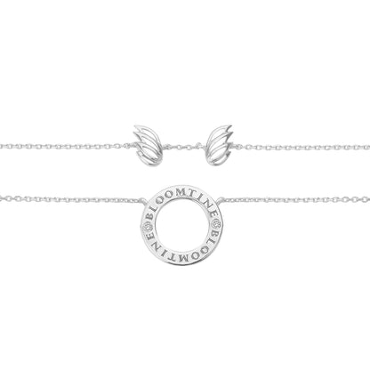 Colar Mini Halo Wings™ em Prata de Lei com Diamantes e Anjo