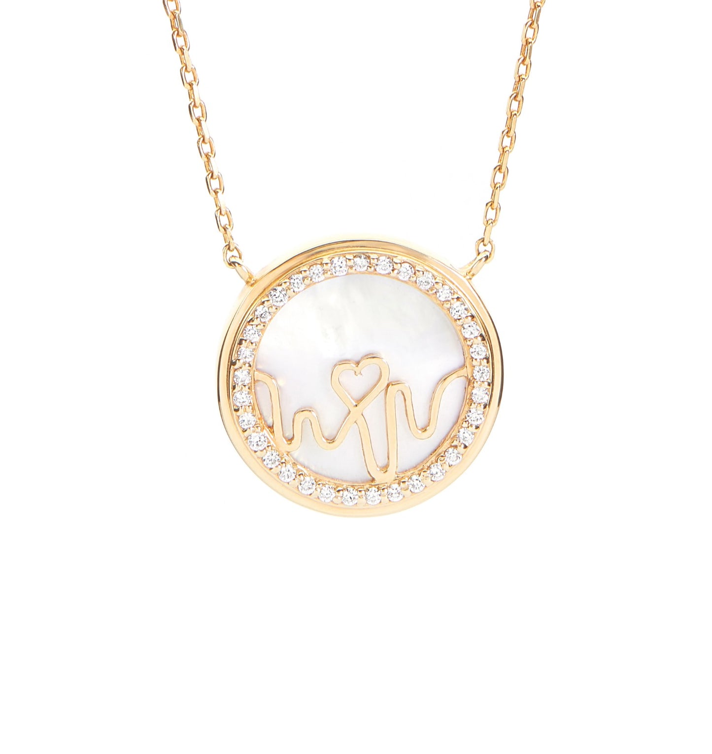 Loves Frequency™ 18K Mother of Pearl Diamond Pendant image 0