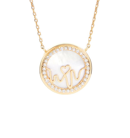 Loves Frequency™ 18K Mother of Pearl Diamond Pendant image 0