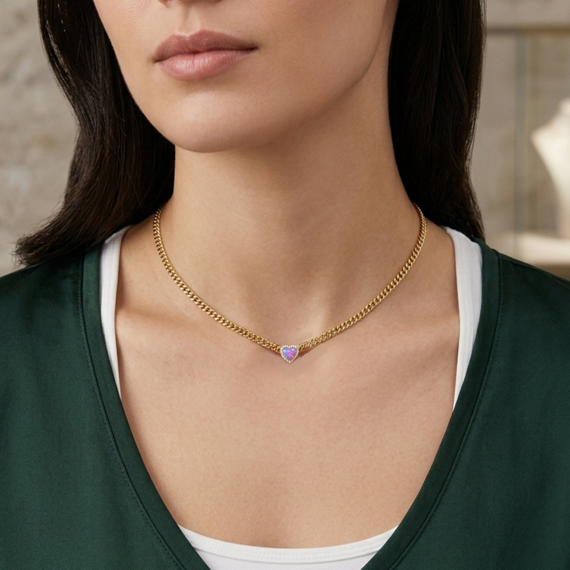 Loves Frequency™ Gold Plated Opal Choker BLOOMTINE | Earth Angel HQ