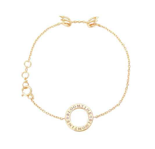 Mini Halo Wings™ Diamond Gold Vermeil Angel Bracelet image 0