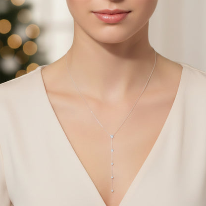 Illuminess™ Sterling Silber Diamant Göttin Funkelnde Lariat