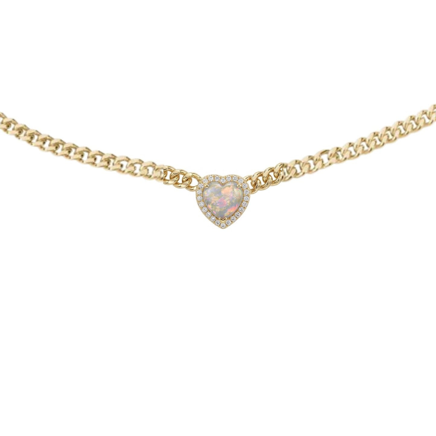 Opal Multi Coloured Heart Choker