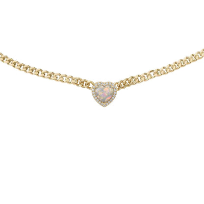 Opal Multi Coloured Heart Choker