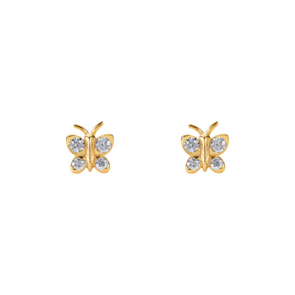 Enchanting Flutterfly™ Gold Vermeil Butterfly Studs by BLOOMTINE
