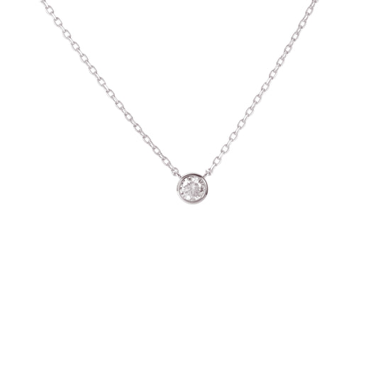 A BLOOMTINE Illuminess™ Single Stone Sparkle Necklace featuring a 6mm lab-grown moissanite pendant. The brilliant-cut stone is set in premium sterling silver and coated in tarnish-resistant white rhodium for a mesmerizing, diamond-like glow.