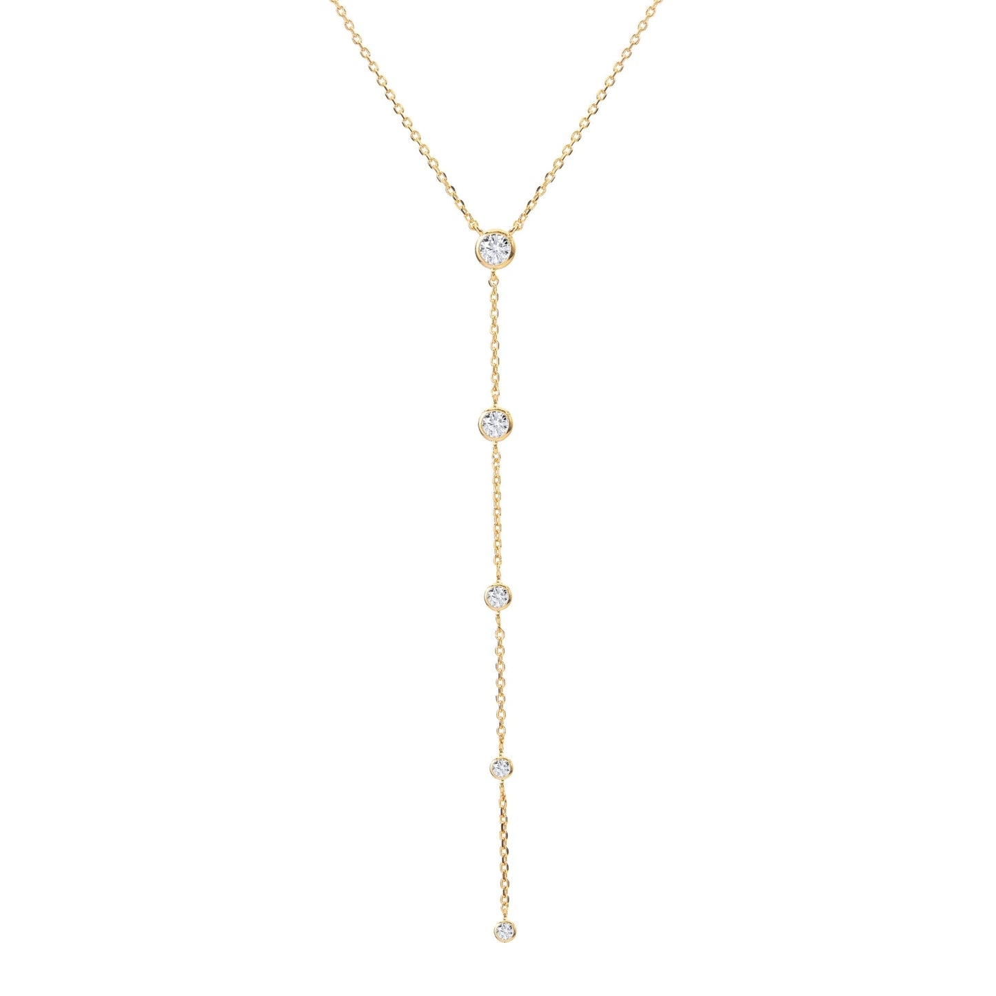 Illuminess™ Gold Vermeil Goddess Sparkle Lariat BLOOMTINE | Earth Angel HQ