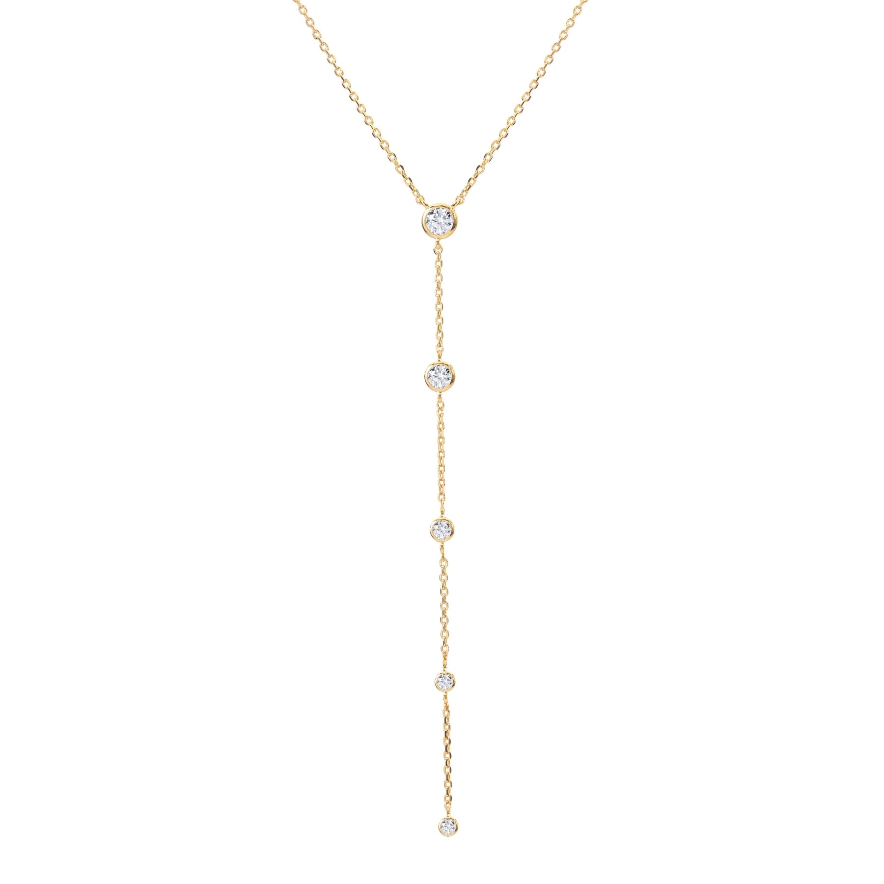 Illuminess™ Gold Vermeil Goddess Sparkle Lariat BLOOMTINE | Earth Angel HQ