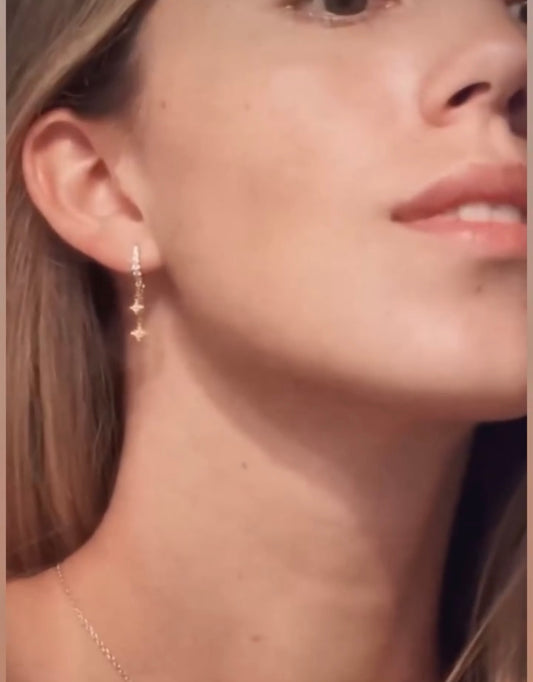 Illuminess™ Mini Gold Vermeil Shooting Star Huggies image 1